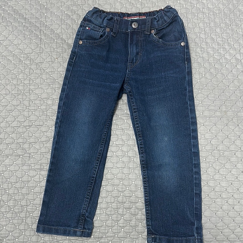 Tommy Hilfiger Blue Straight-Leg Jeans with Elastic Waistband